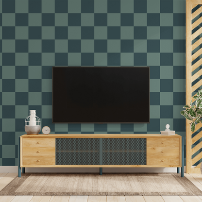 Simply Checker (Teal) Wallpaper