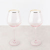 Rose Crystal Red Wine Glass Set