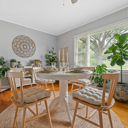 Micro-Suede Chamois Mushroom Dining Chair Pads - Latex Foam Fill - Solid Color Microfiber Ultra-Suede