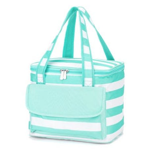 Mint Stripe Cooler Bag