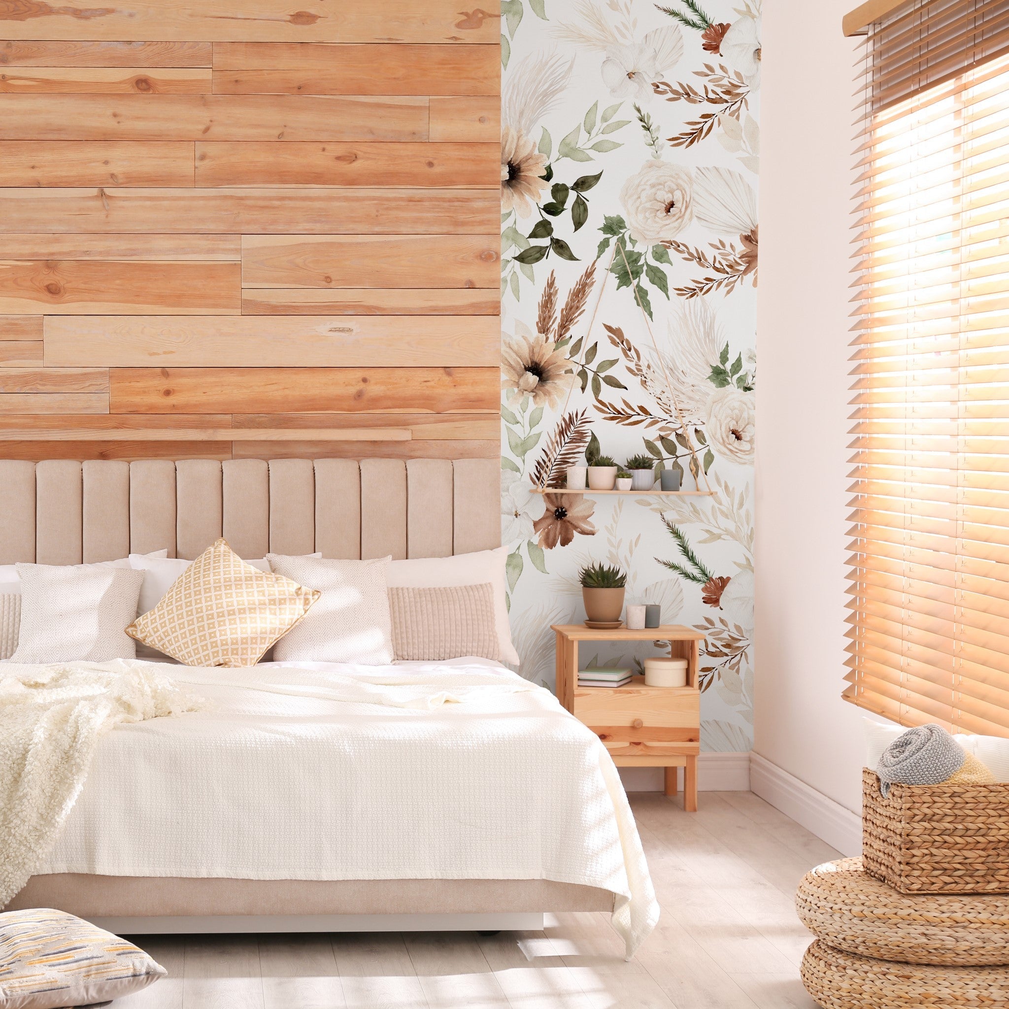 Ana (White) Wallpaper - 6 FT H X 15.8 FT W