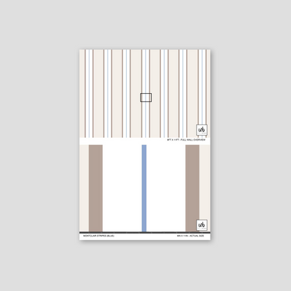 Montclair Stripes (Blue) Wallpaper