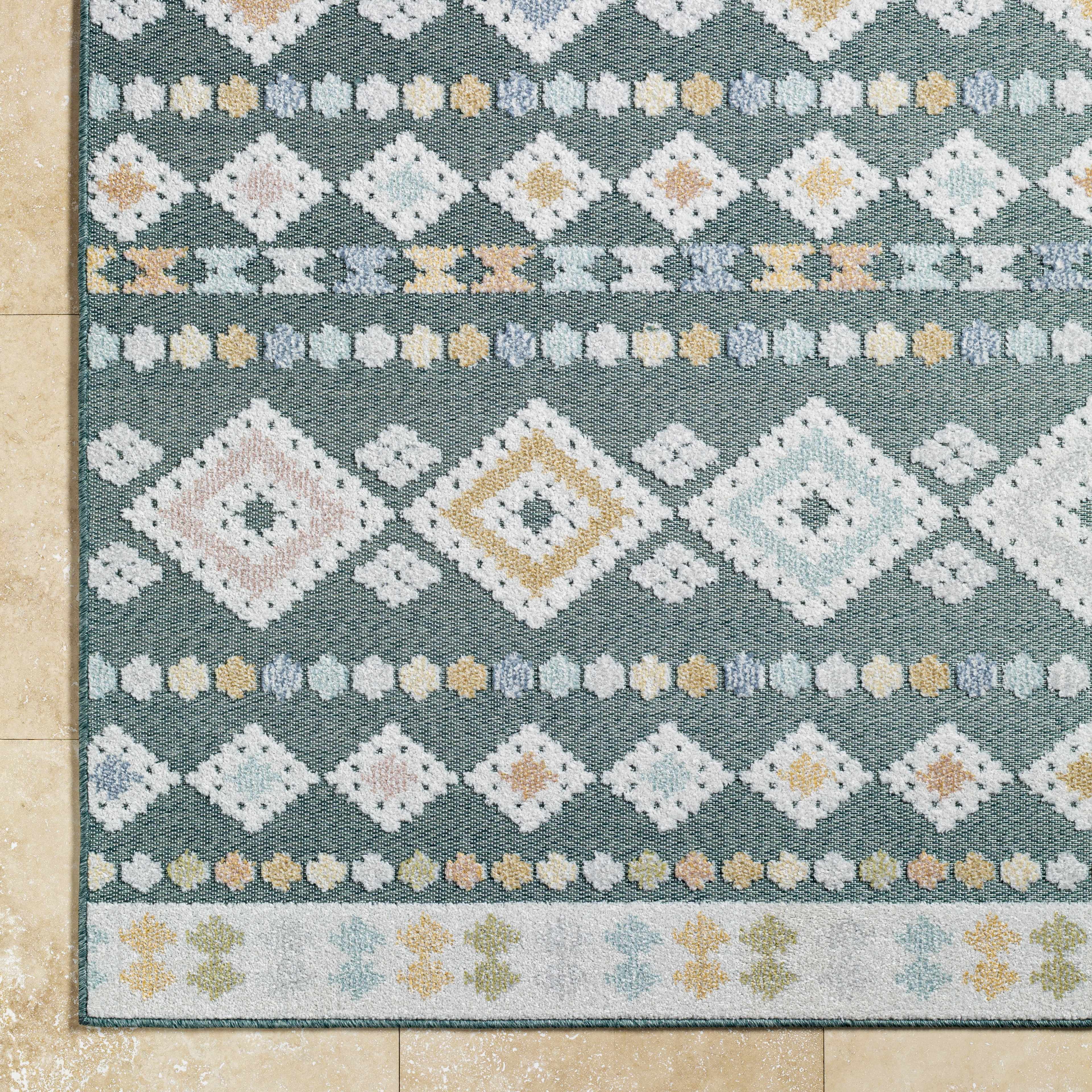 Metta Medium Green Outdoor Area Rug - Clearance