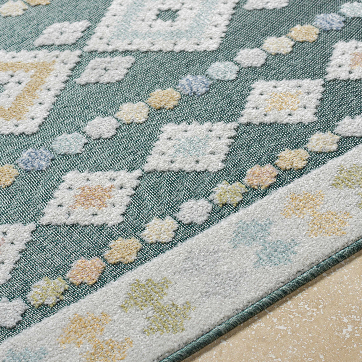 Metta Medium Green Outdoor Area Rug - Clearance