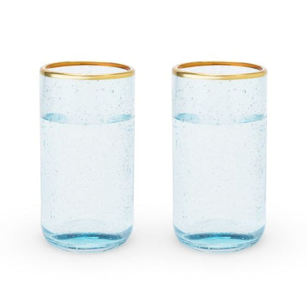 Aqua Bubble Glass Tumbler Set