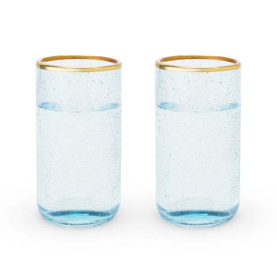 Aqua Bubble Glass Tumbler Set