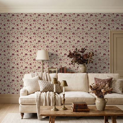 Mulberry Chintz Wallpaper