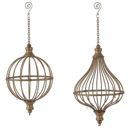 Oversized Hinged Shape Ornaments 2 pc set