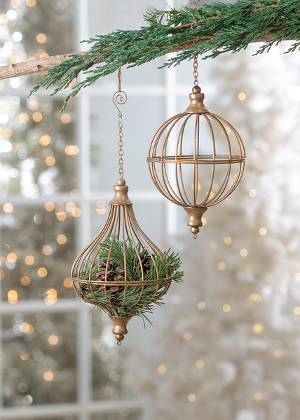 Oversized Hinged Shape Ornaments 2 pc set