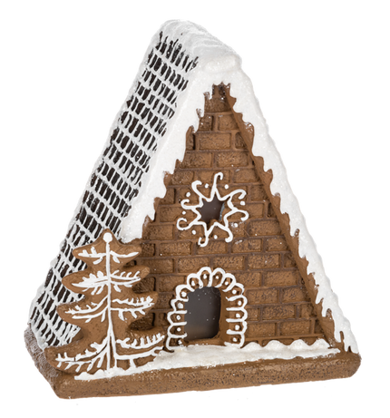 LED Light Up Gingerbread Chalet Figurine