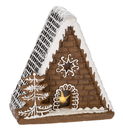 LED Light Up Gingerbread Chalet Figurine