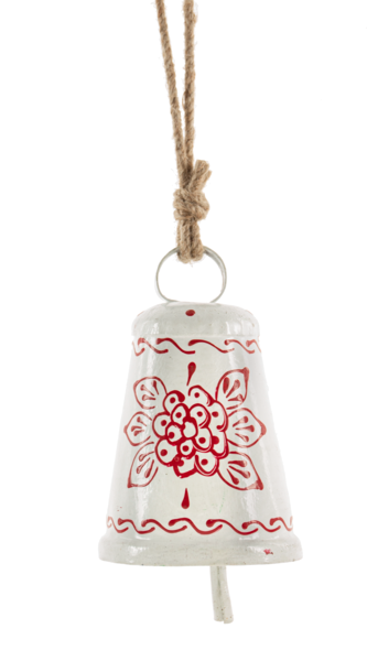 Red, Green & White Bell Ornaments (3pc.)