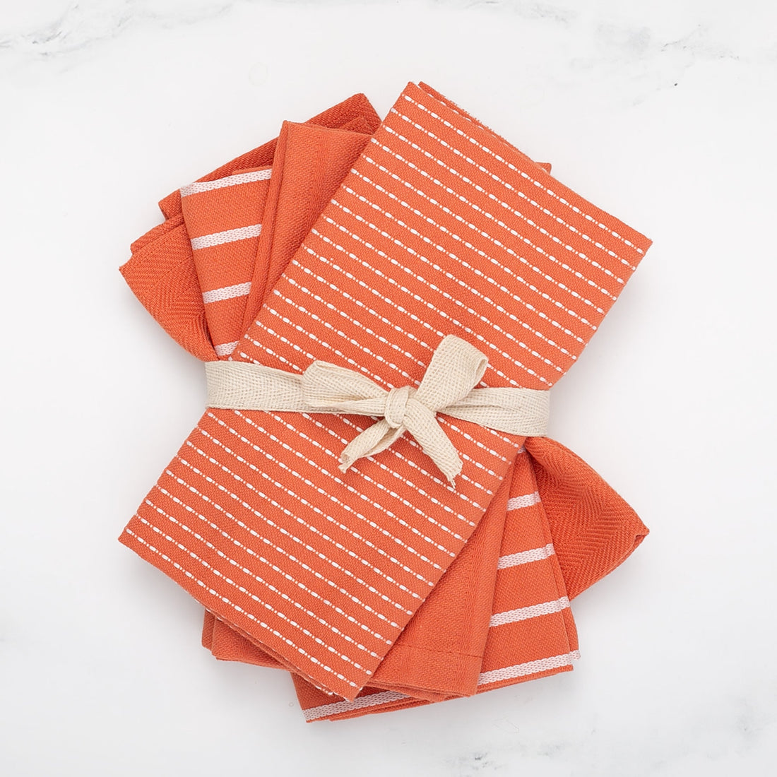 To Each Their Own napkin set - Papaya &amp; White