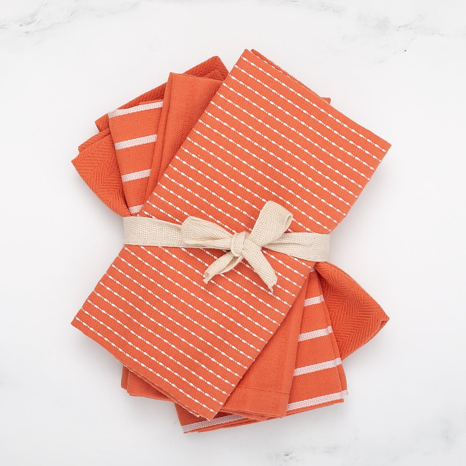 To Each Their Own napkin set - Papaya &amp; White