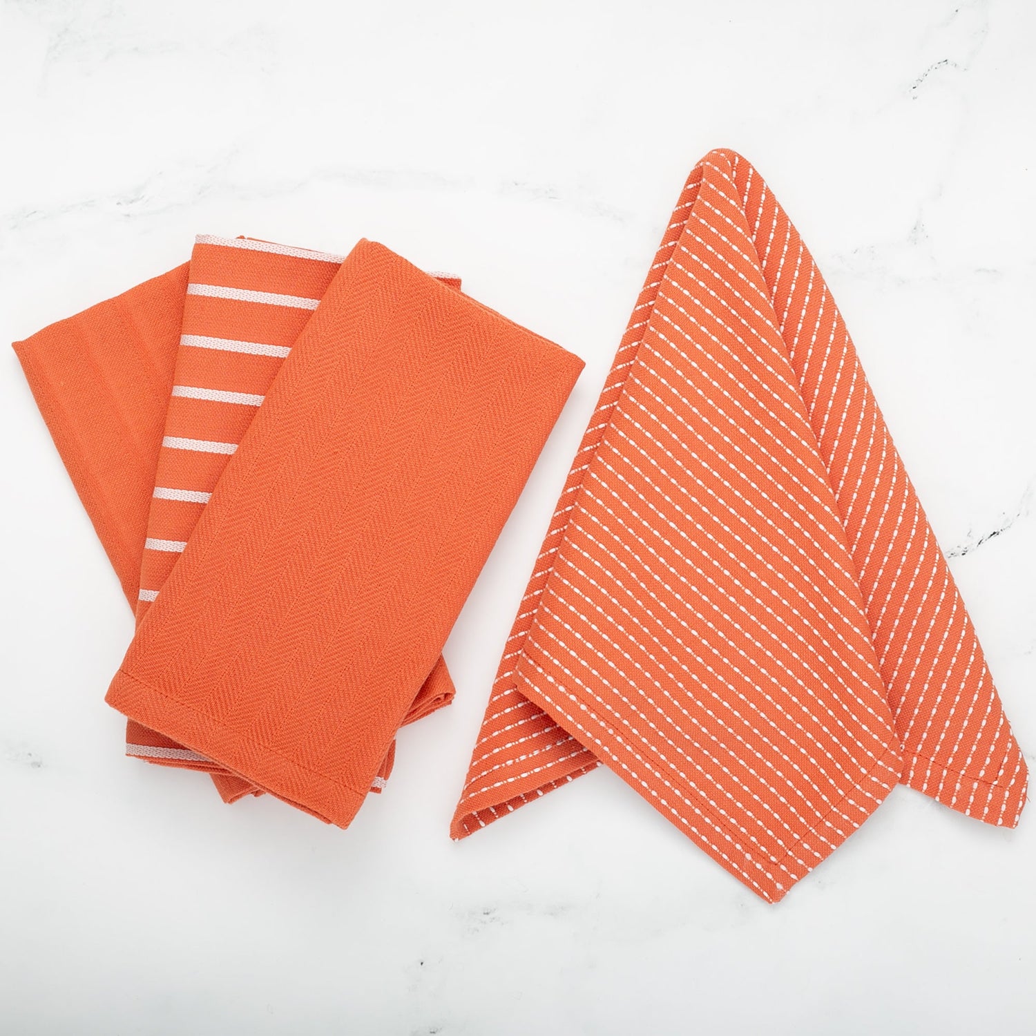 To Each Their Own napkin set - Papaya &amp; White