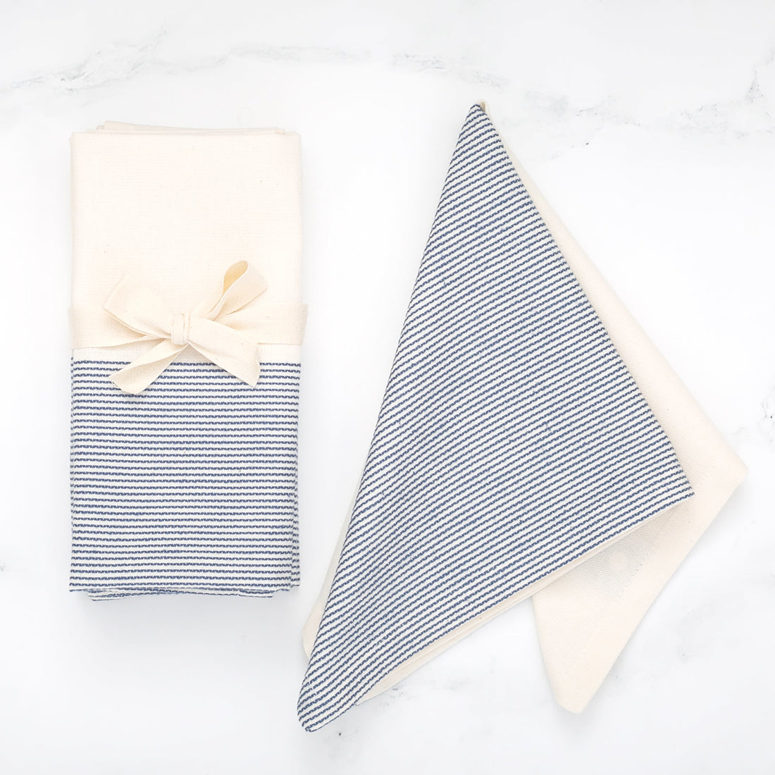 The Stripe Collection Napkins Natural Cotton &amp; Elderberry