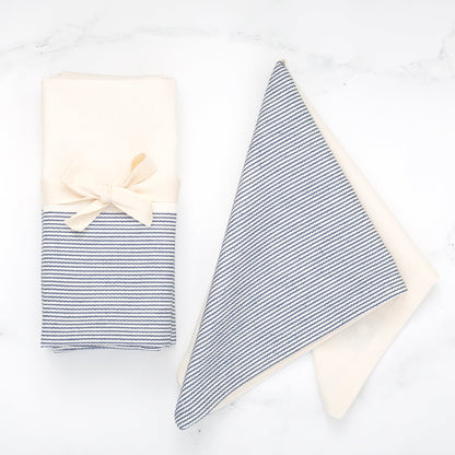 The Stripe Collection Napkins Natural Cotton &amp; Elderberry