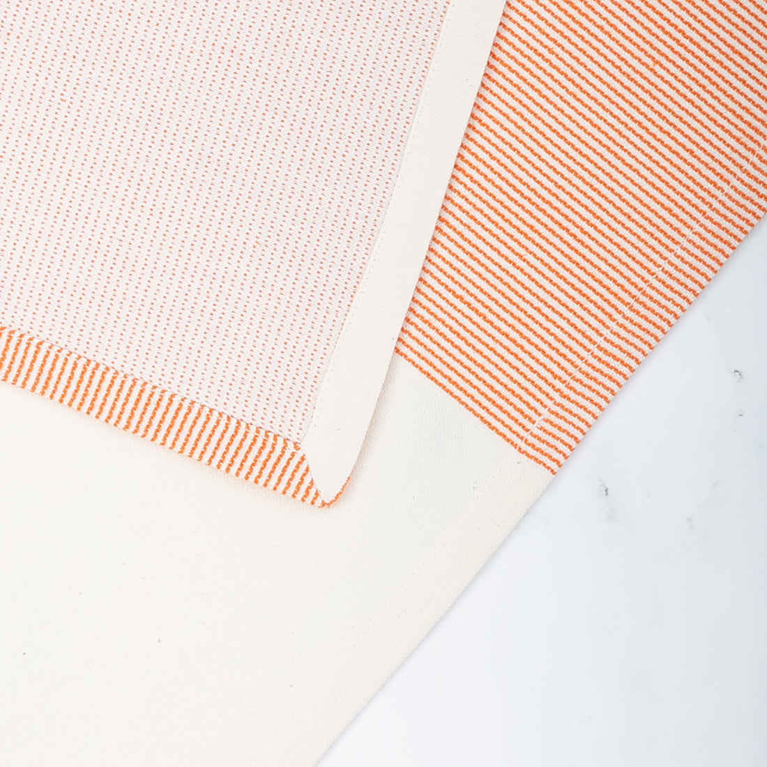 The Stripe Collection Napkins Natural Cotton &amp; Persimmon