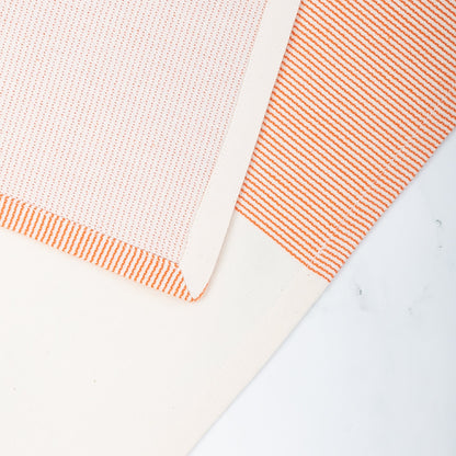 The Stripe Collection Napkins Natural Cotton &amp; Persimmon