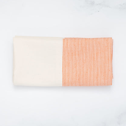 The Stripe Collection Napkins Natural Cotton &amp; Persimmon