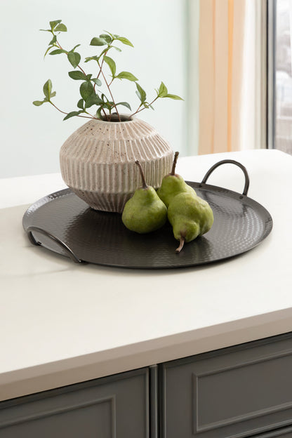Sanzo Hammered Round Metal Tray