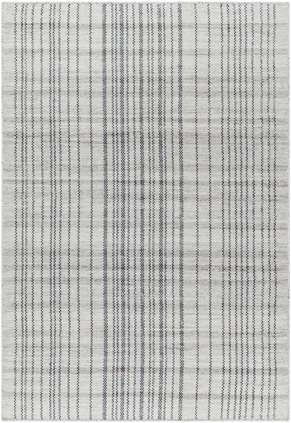 Nissa Gray Blue Checkered Wool Rug - Clearance