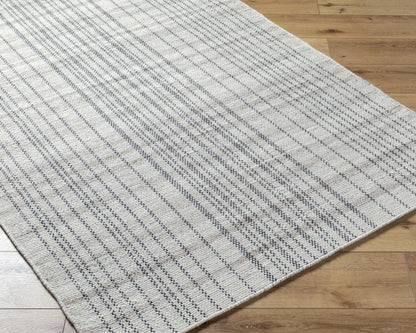 Nissa Gray Blue Checkered Wool Rug - Clearance