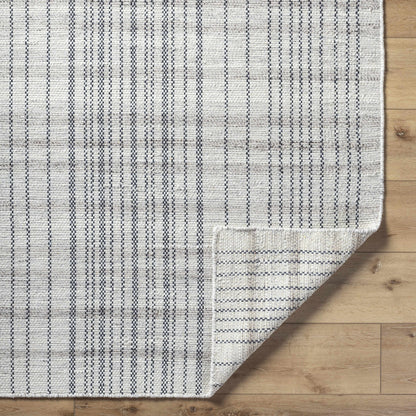 Nissa Gray Blue Checkered Wool Rug - Clearance