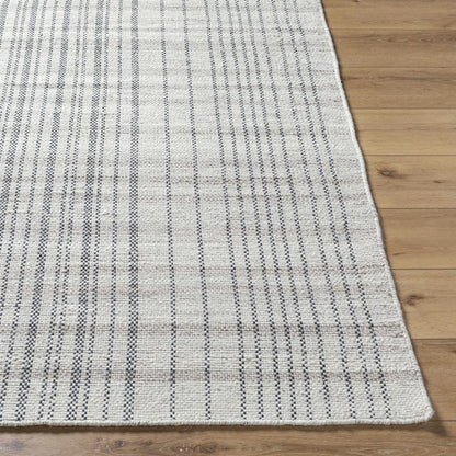 Nissa Gray Blue Checkered Wool Rug - Clearance