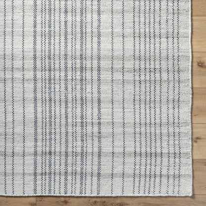 Nissa Gray Blue Checkered Wool Rug - Clearance