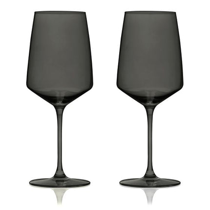 Reserve Nouveau Crystal Wine Glasses in Smoke - Set of 2