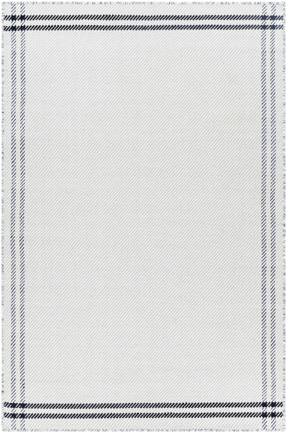 Nimue Cream &amp; Blue Bordered Area Rug - Clearance