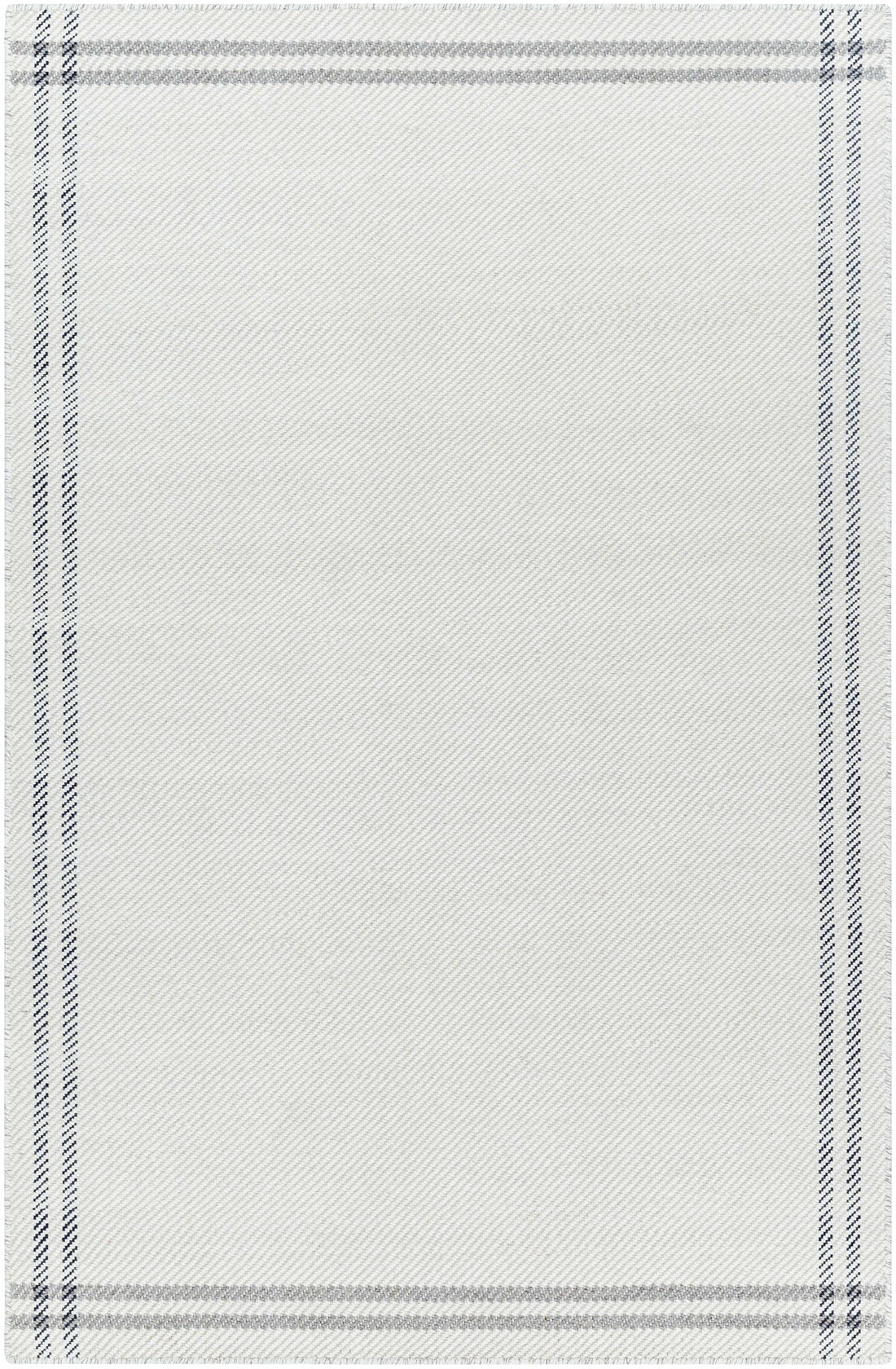 Nimue Cream &amp; Charcoal Bordered Area Rug - Clearance