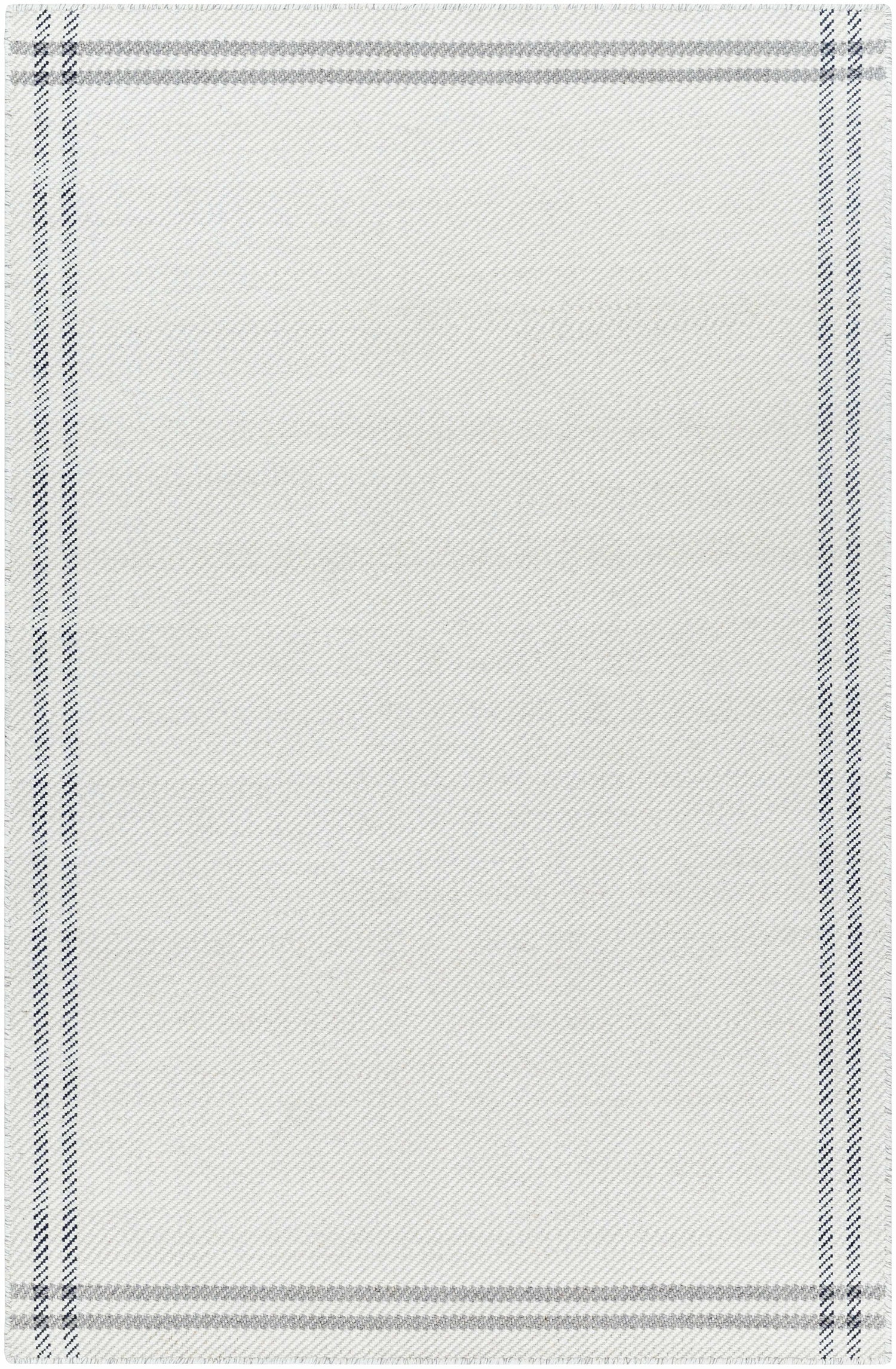 Nimue Cream &amp; Charcoal Bordered Area Rug - Clearance