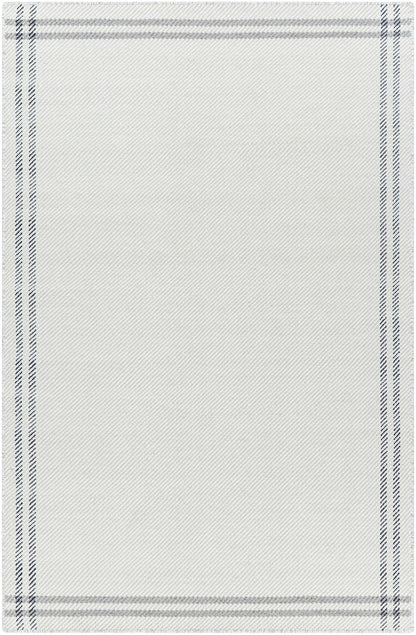 Nimue Cream &amp; Charcoal Bordered Area Rug - Clearance