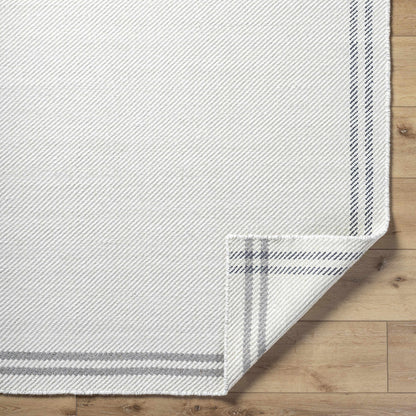 Nimue Cream &amp; Charcoal Bordered Area Rug - Clearance