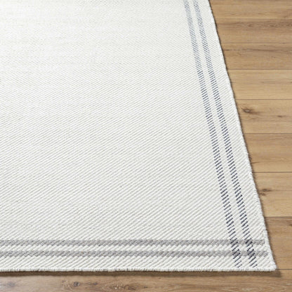 Nimue Cream &amp; Charcoal Bordered Area Rug - Clearance