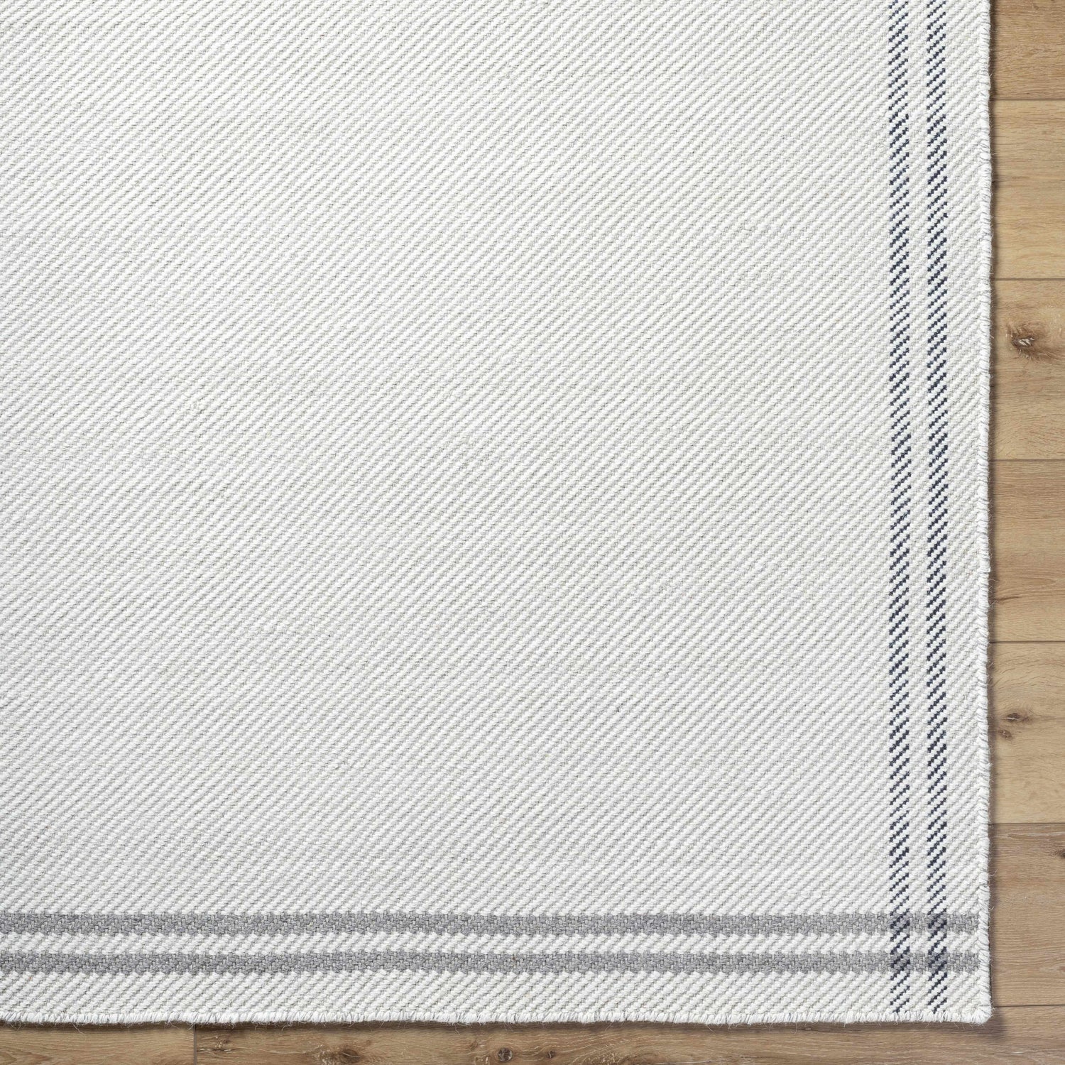 Nimue Cream &amp; Charcoal Bordered Area Rug - Clearance