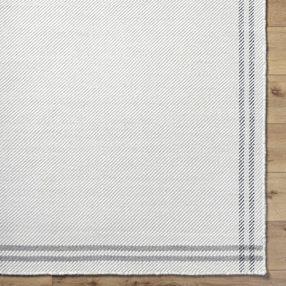 Nimue Cream &amp; Charcoal Bordered Area Rug - Clearance