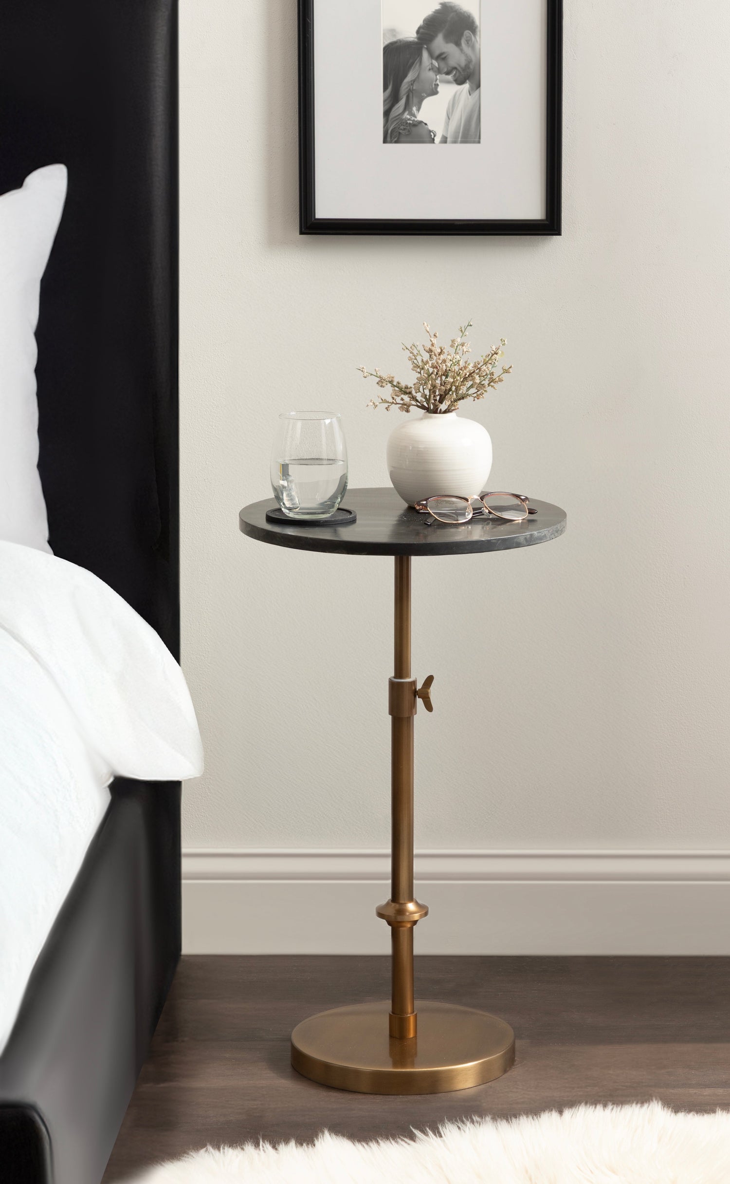 Engles Adjustable Marble Table and Plant Stand