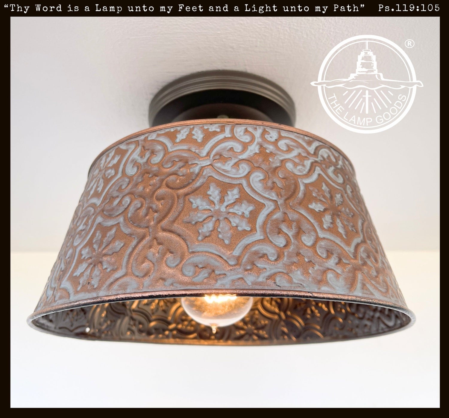 Ornate Copper Pendant 1-Light | 12" | Farmhouse Kitchen &amp; Dining