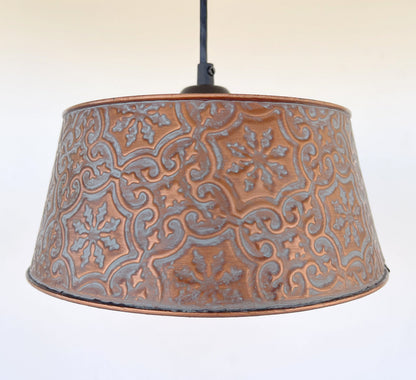 Ornate Copper Pendant 1-Light | 12" | Farmhouse Kitchen &amp; Dining