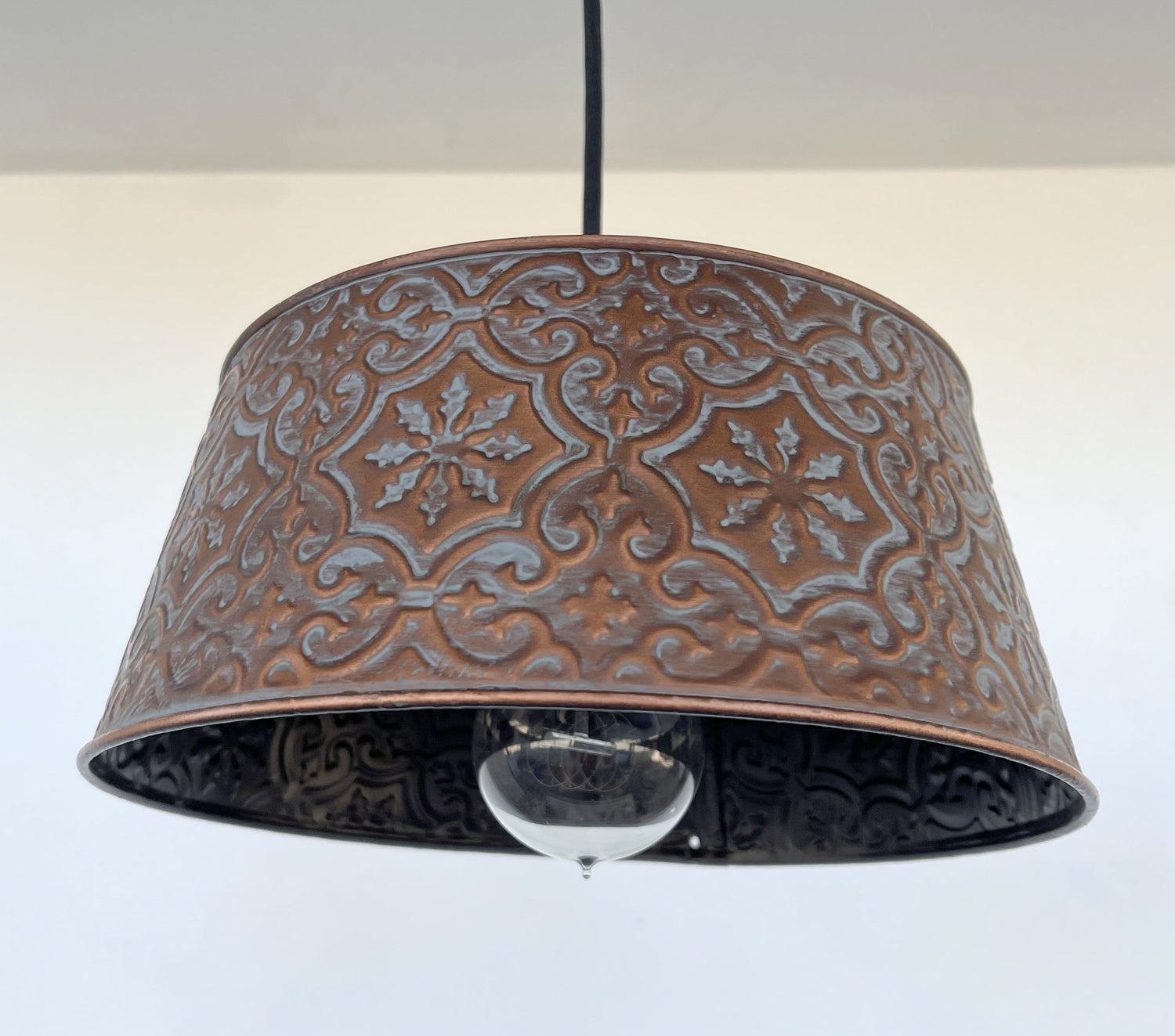 Ornate Copper Pendant 1-Light | 12" | Farmhouse Kitchen &amp; Dining