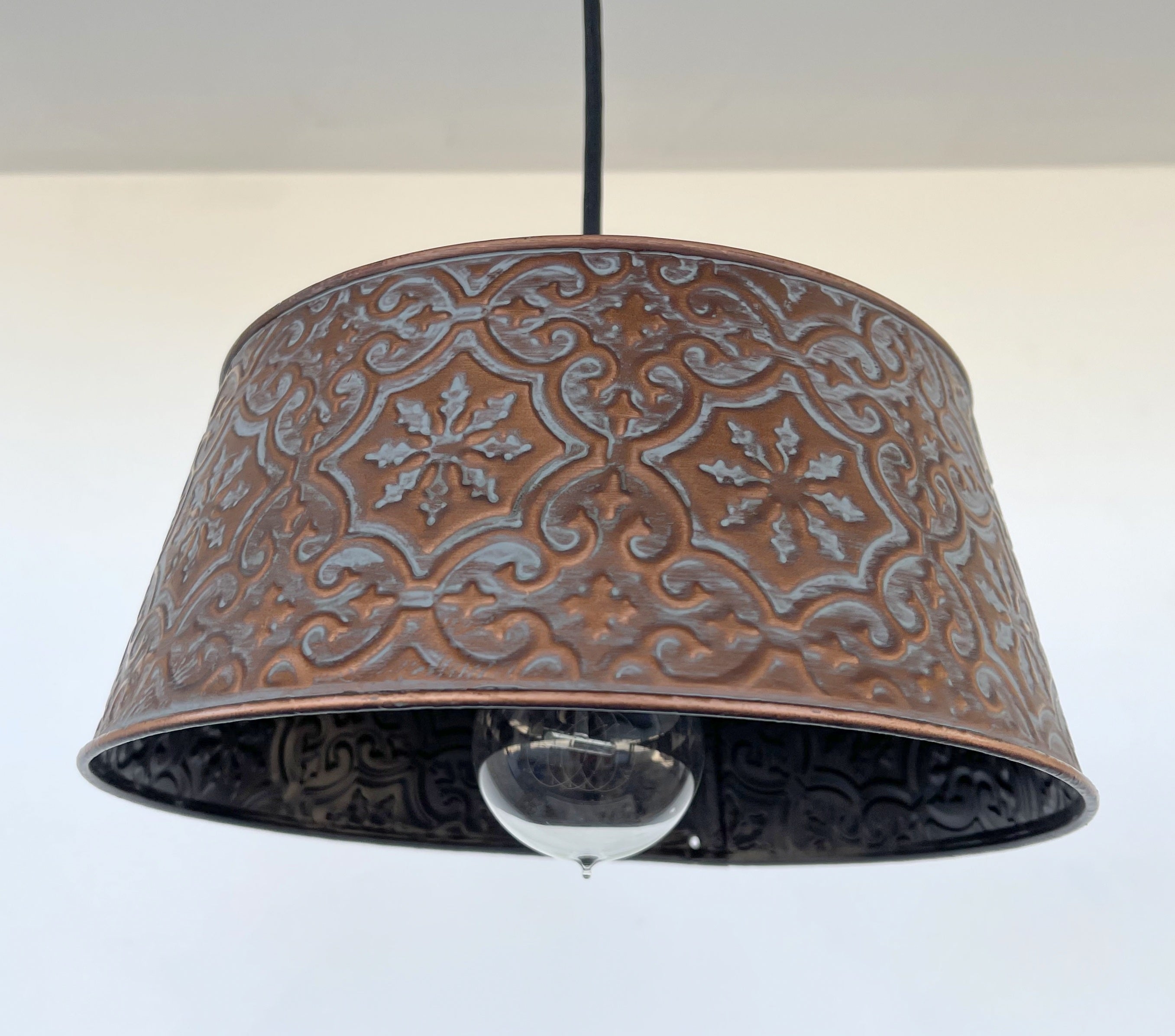 Ornate Copper Pendant 1-Light | 12" | Farmhouse Kitchen &amp; Dining