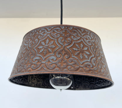 Ornate Copper Pendant 1-Light | 12" | Farmhouse Kitchen &amp; Dining
