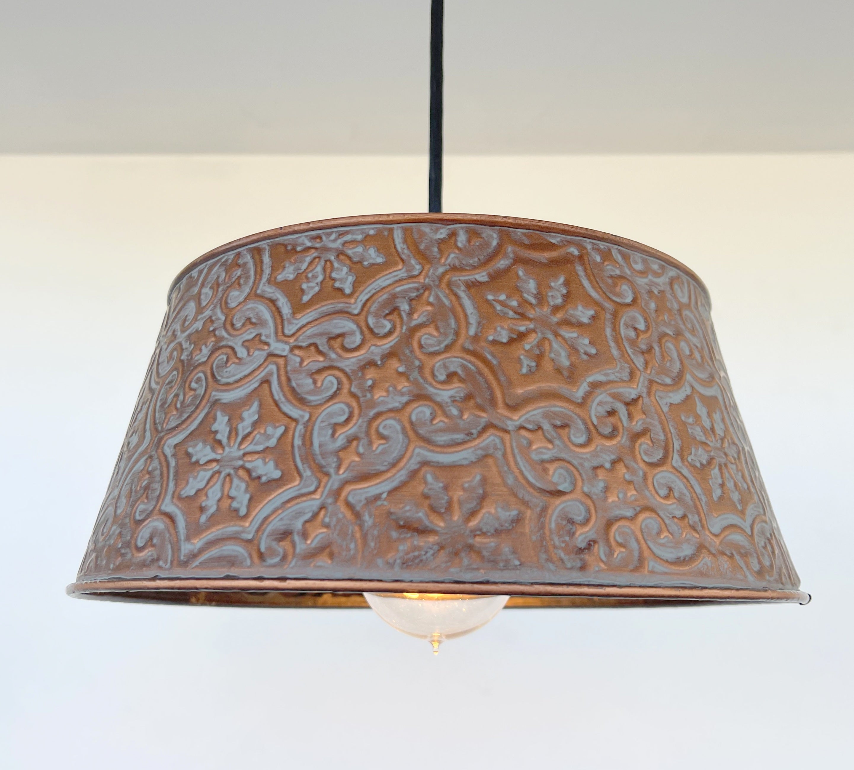 Ornate Copper Pendant 1-Light | 12" | Farmhouse Kitchen &amp; Dining