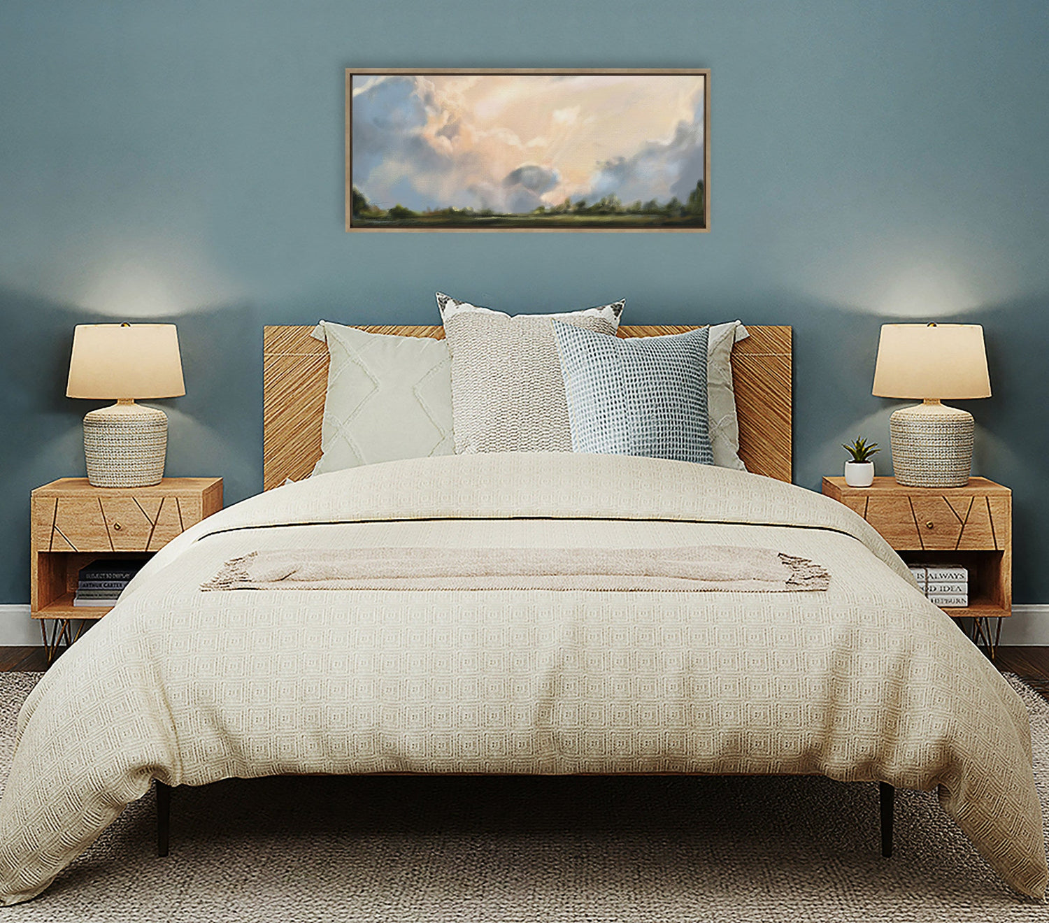 Sylvie Clouds Framed Canvas by Mary Sparrow