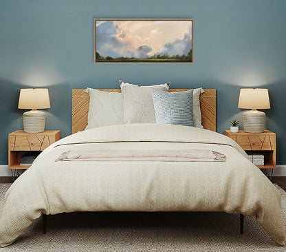 Sylvie Clouds Framed Canvas by Mary Sparrow