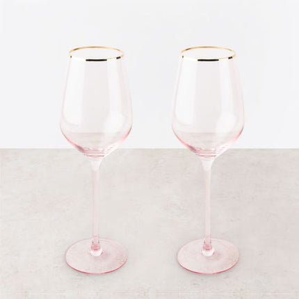 Rose Crystal White Wine Glass Set