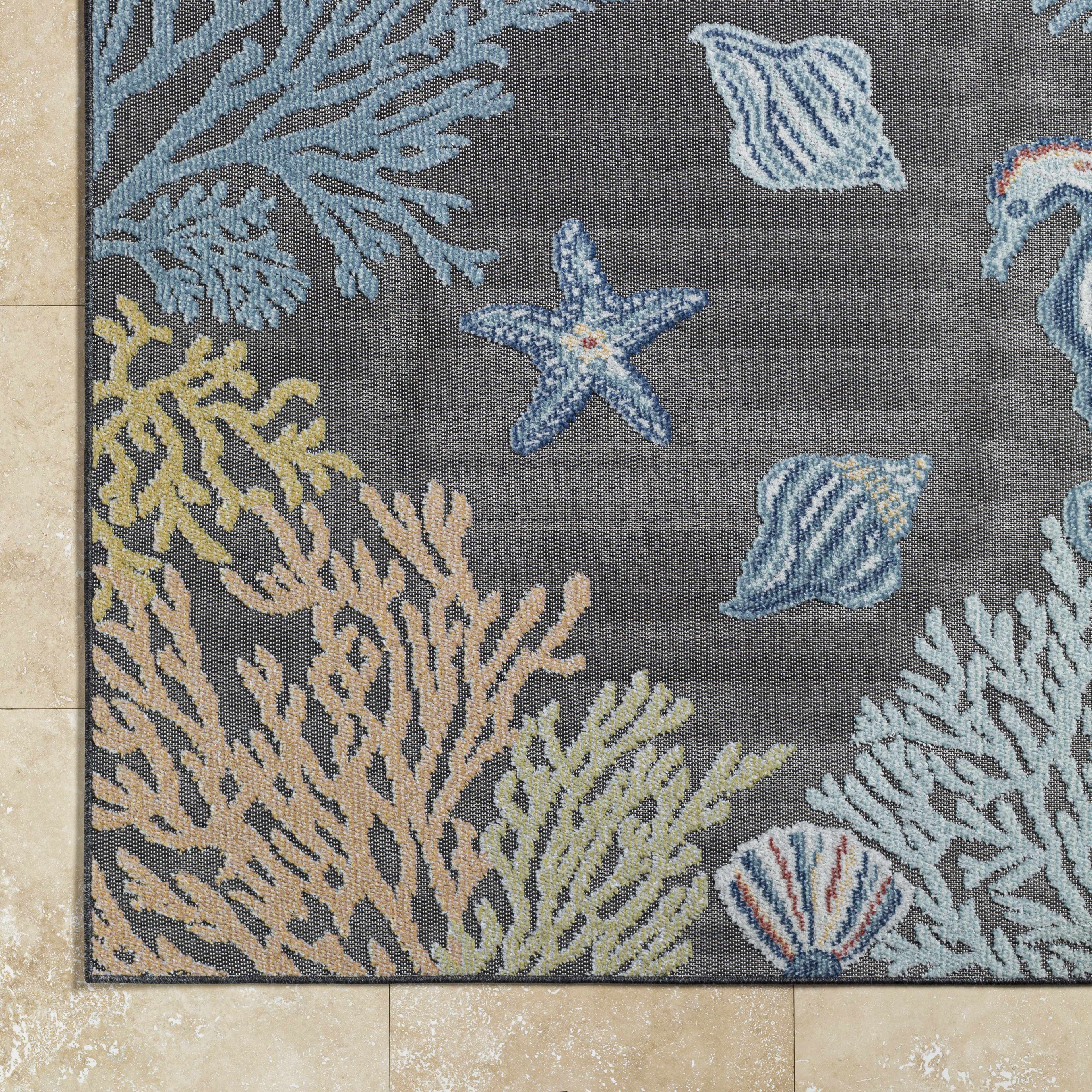 Pasca Charcoal Outdoor Area Rug - Clearance